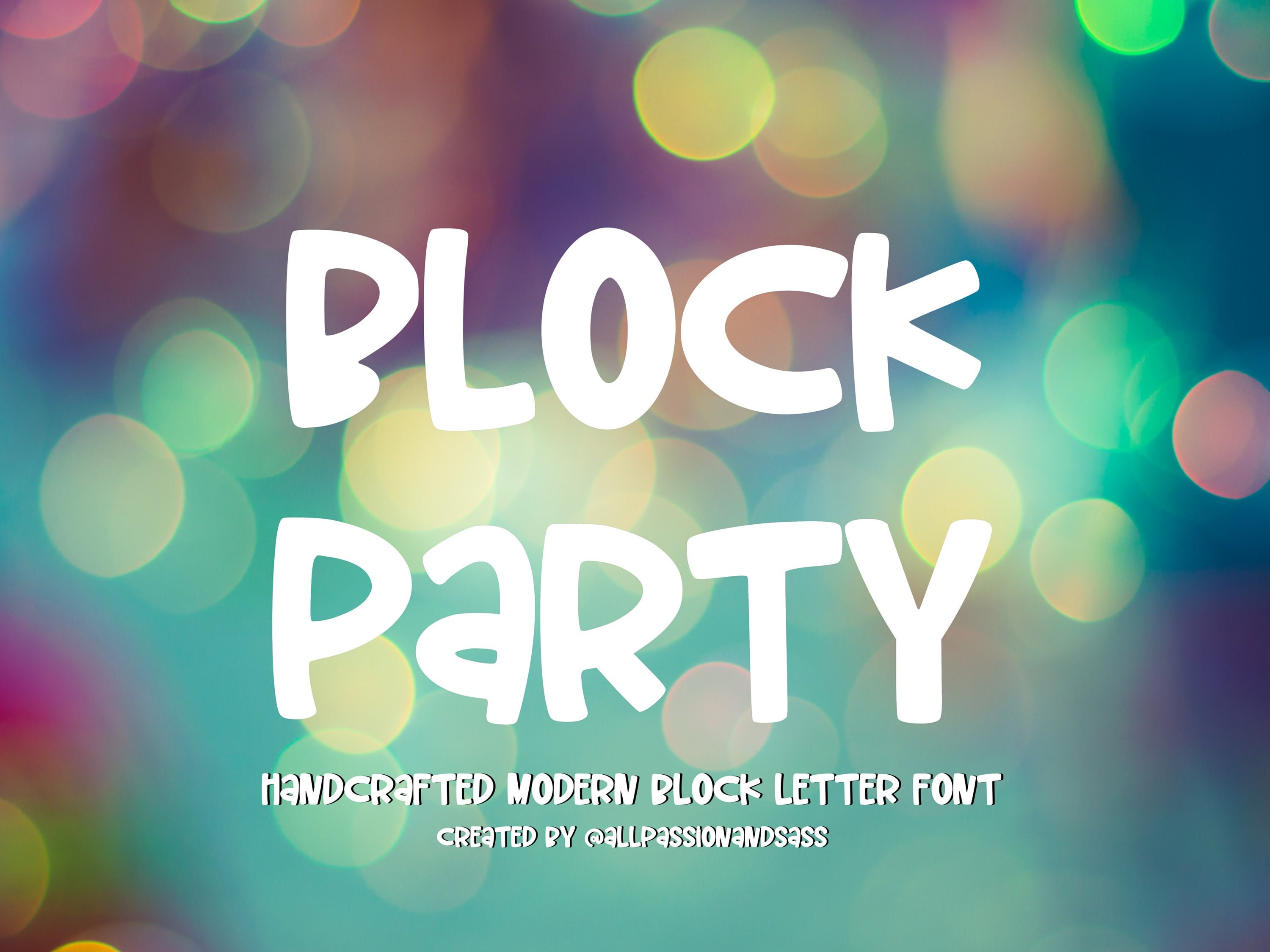 Block Party Text Block Party Hand Lettered Font, Block Party Alphabet, Block Party ...