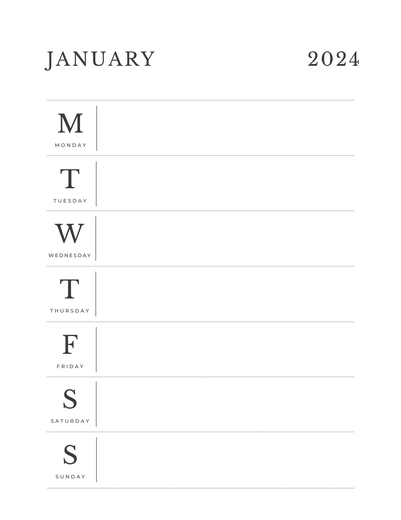 Simple Clean Minimalist Weekly Planner - Etsy