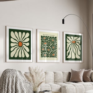 Green Wall Art Set Green Matisse Print Set von 3 Gallerie Wand Set Matisse Poster Green Print Set Botanical Print Set Poster Printable