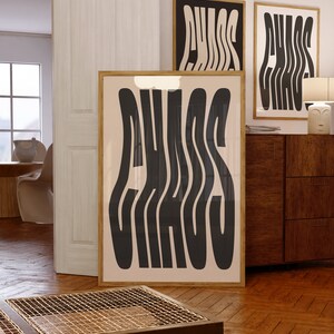 Chaos Print Monochrome Print 70s Print Retro Print Trendy Poster Retro Wall Art Dorm Room Decor Trendy Wall Art 70s Wall Art Trendy Retro