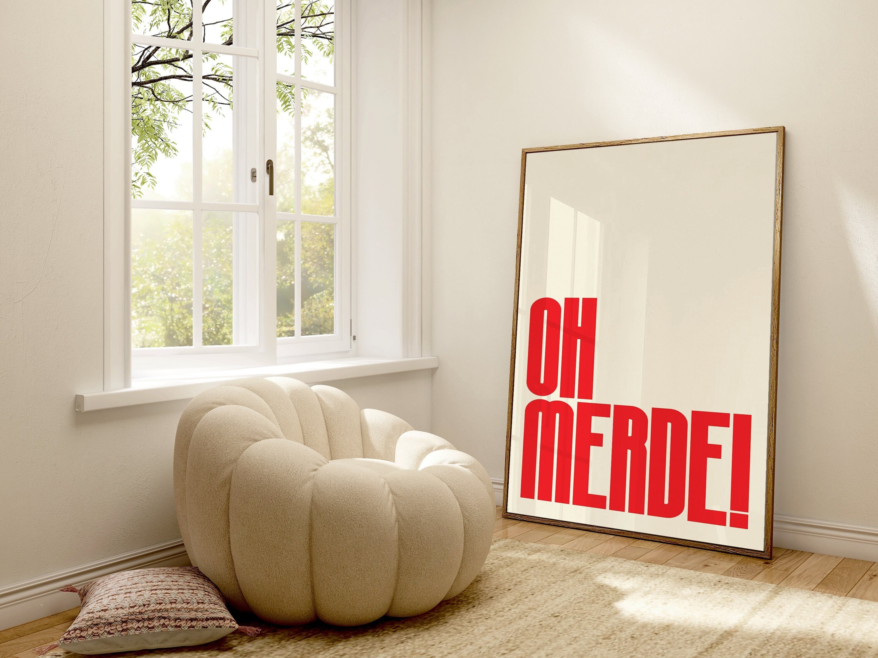 Oh Merde! Wall Art Print, Bold Print, Modern Typography Print, Home Decor, Quote Art Print, Typography Prints, Typography, French Print
