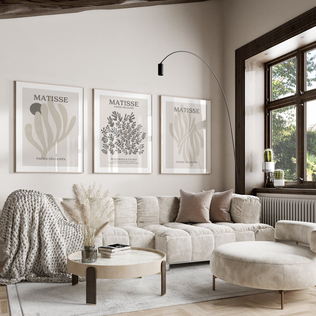 Neutral Wall Art Set Beige Matisse Print Set of 3 Gallery Wall Set ...
