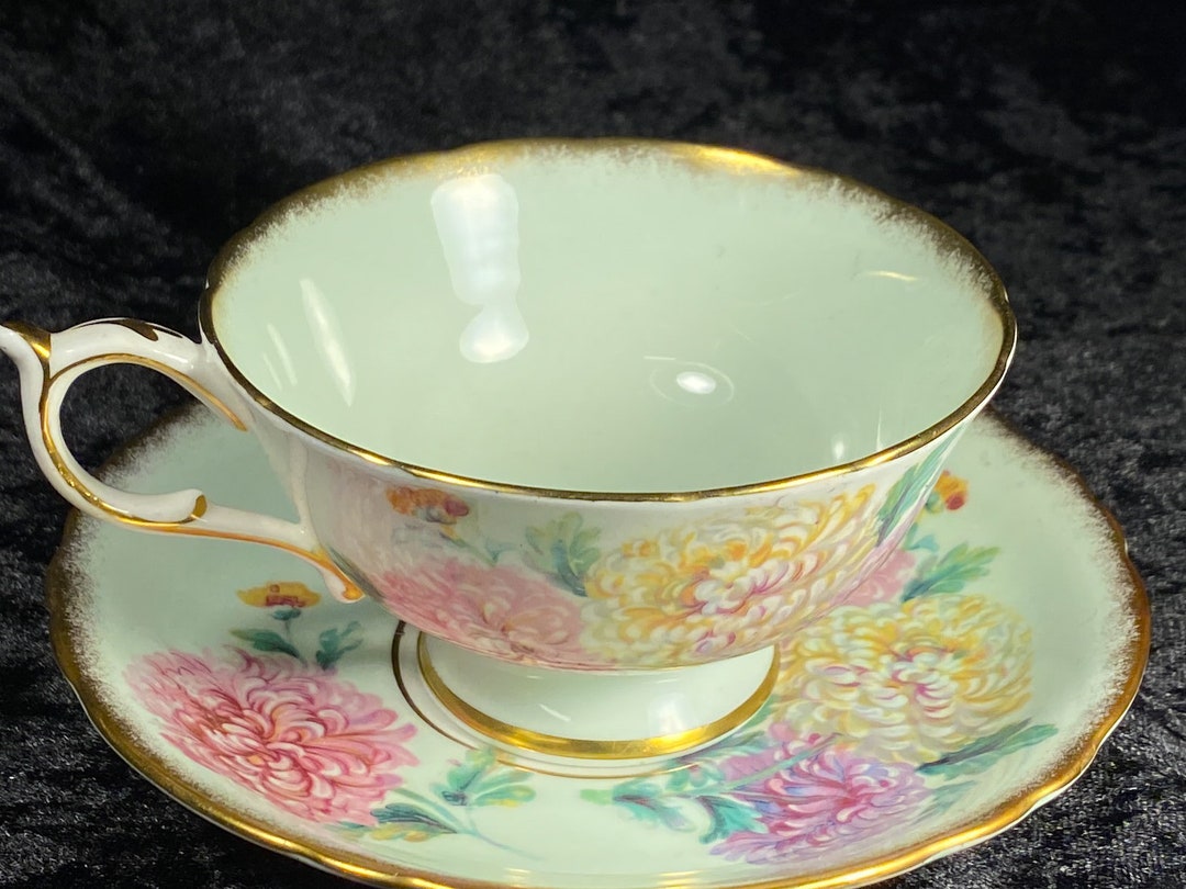 Vintage Paragon Bone China Teacup and Saucer. Soft Greenish Etsy