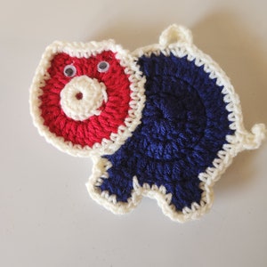 Red white & blue pig 4th of July holiday, country, farm, appliquet, modi,
