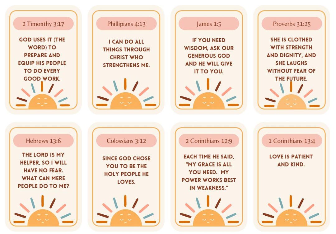 32 Laminated Scripture Affirmation Cards: Spiritual Inspiration - Etsy