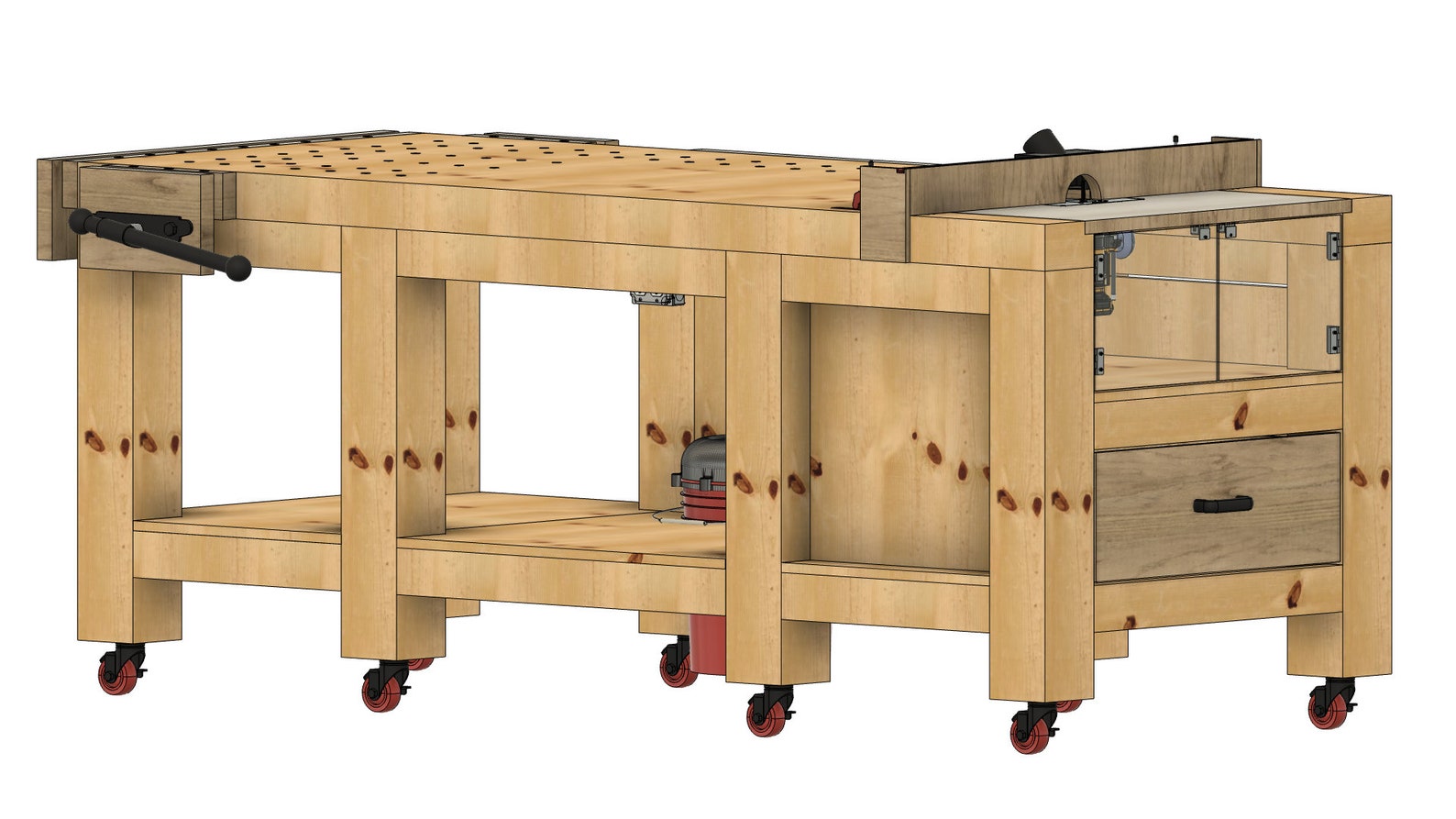 Woodworking Bench With Router Station Plans (PDF Plans) - Etsy