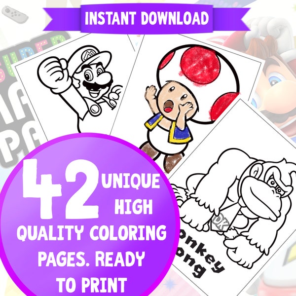 Mario Coloring book Mario Coloring pages Mario Printable Mario High quality coloring ready to print Mario Coloring page Mario coloring sheet