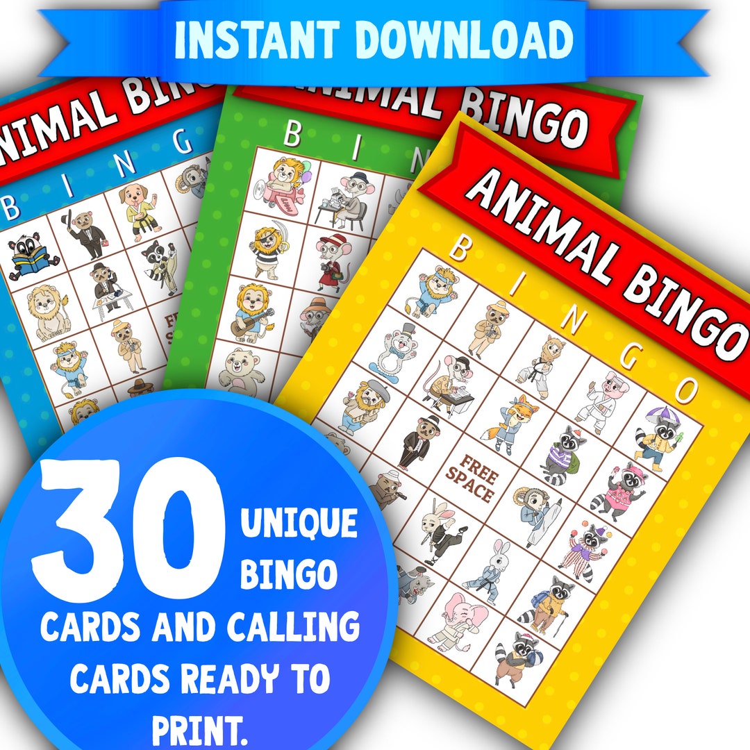 Tier Bingo druckbares Süßes Tier Bingo bereit zum Drucken Tier Bingo