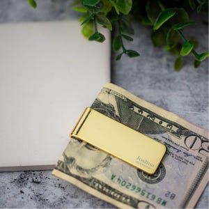 Personalized Money Clip, Father's Day Gift, Anniversary Gift for Him, Initials Engraved Steel Money Clip, Custom engraved money clip