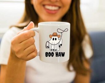 Halloween Ghost Coffee Mug, Cute Ghost Mug, Womens Halloween Mug, Cute Fall Coffee Mug, Spooky Season Mug, Fall Tea Cup, Gift For Halloween
