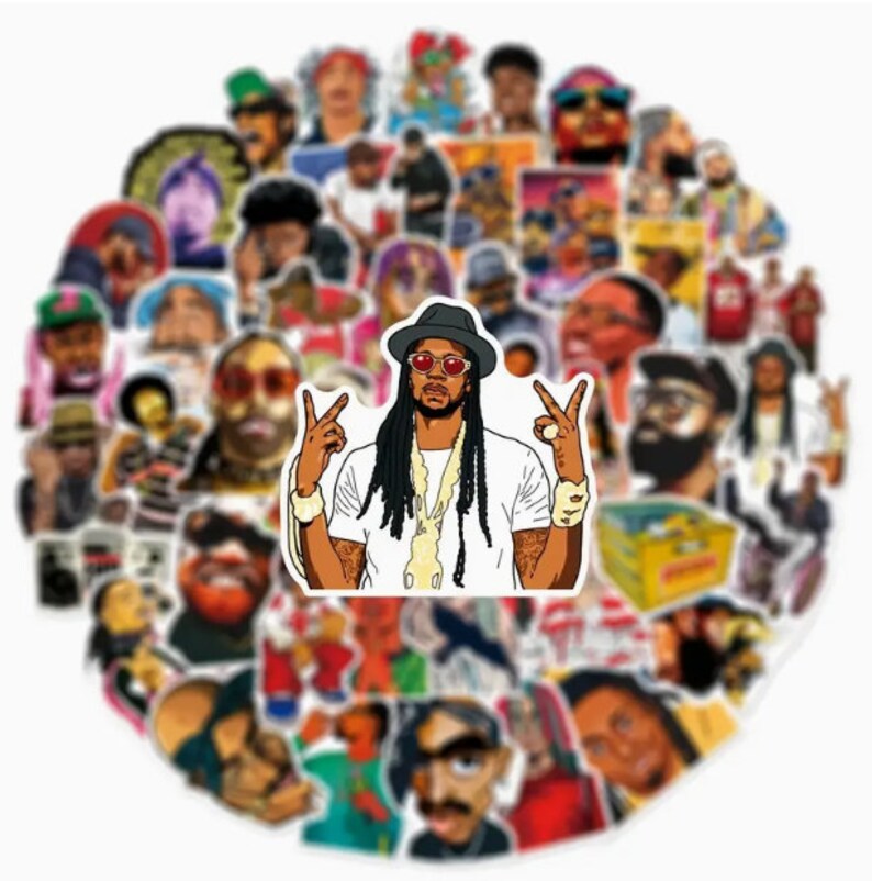 50pcs. Cool Cartoon Rapper Character Stickers Laptop Phone Etsy