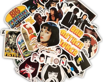 10/30/50/100 Stickers cartoon Movie Pulp Fiction fan art, cool Sticker Set, Vinyl Cartoon Small Decorative, Laptop, Phone, Bottle, Gift