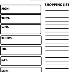 Meal Planner with Shopping list