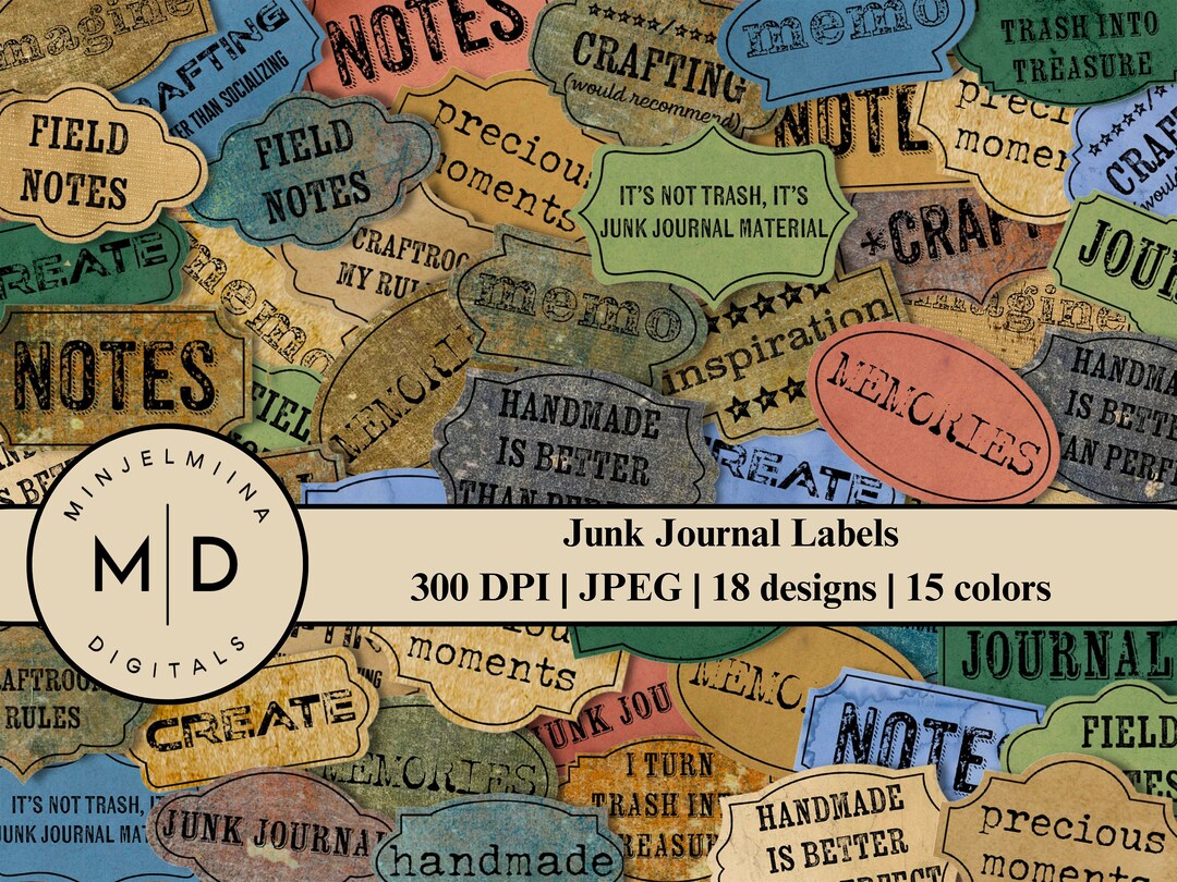 Digital Junk Journal Labels | Vintage Labels | Digital Ephemera | Junk ...