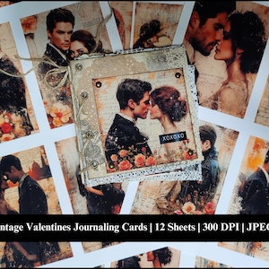 Vintage Valentines | Journaling Cards | Printable Ephemera | Junk Journal Ephemera | Card Toppers | Vintage Ephemera