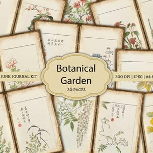 Botanischer Garten | Druckbares Junk Journal Kit | Digitales Journal Set | Junk Journal Set | Sofort Download