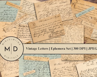 Vintage Letters Ephemera Set | Junk Journal Ephemera | Instant Download | Vintage Ephemera | Printable Ephemera | Digital Kit