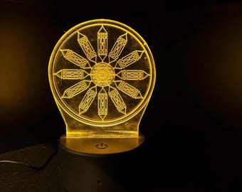 Atlante LED Mandala 3D – Tafellamp met heilige geometrie voor meditatie, energie en woondecoratie