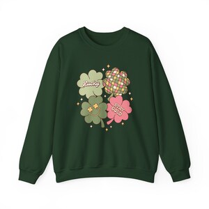 Retro geruite klaver St. Patricks Day Sweatshirt, Lucky Nurse, Lucky Teacher, Three Leaf Clover, RN, NICU verpleegkundige, Emergency RN afbeelding 10