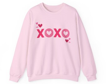 XOXO | Valentijnsdag sweatshirt | Liefdesweater | Cadeau voor haar | Knuffels en kusjes | Unisex Heavy Blend™-sweatshirt met ronde hals