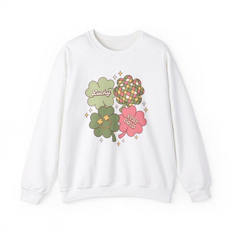 Retro geruite klaver St. Patricks Day Sweatshirt, Lucky Nurse, Lucky Teacher, Three Leaf Clover, RN, NICU verpleegkundige, Emergency RN afbeelding 8