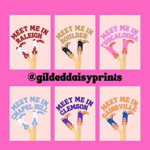 College Town Custom Print | Preppy Cowgirl College Prints