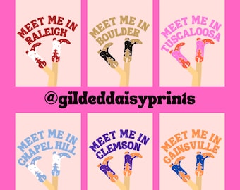 College Town Custom Print | Preppy Cowgirl College Prints