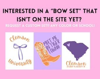 Request for a Custom Bow Set | Preppy College Wall Prints |  College Digital Prints | Preppy Cowgirl College Prints