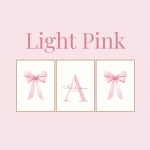 Bow Initial Set of 3 | Watercolor Bow Prints | Nursery Prints | Baby ...