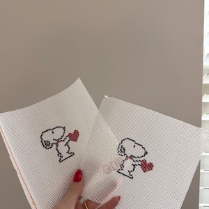 Snoopy inspired Valentine’s day Needlepoint canvas | 13 mesh | needlepoint pattern | hand painted