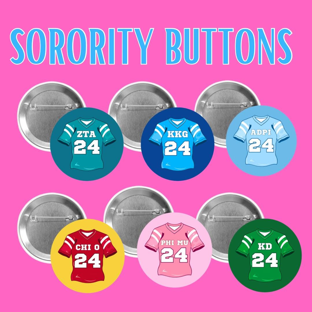 Sorority Gameday Buttons | Custom Sorority Buttons | Gameday Buttons ...