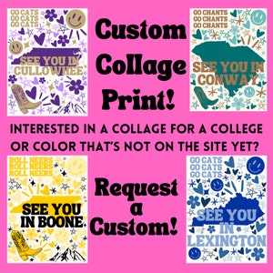 Anfrage für eine benutzerdefinierte Collage Druck | Preppy College Wall Prints | Uni Digitaldrucke
