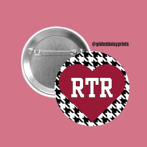 RTR Heart Gameday Button | Gameday Button | Alabama Crimson Tide | Alabama Gameday Buttons |Roll Tide Roll | RTR Heart Pin | Gameday Pin