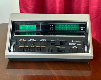 Vintage 80s Hitachi digital clock radio