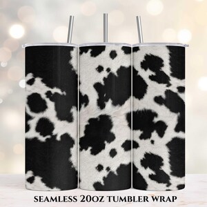 Cow Print Tumbler Wrap, Fur Animal Print, 20oz Skinny Tumbler Wrap, Sublimation Tumbler Design, Straight Tumbler Wrap PNG, Digital Download