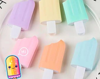 6pc Kawaii Popsicle Highlighter Set, Plus FREE pen!