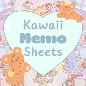 Kawaii MEMO Sheet Bundle! A random mix of cute memo sheets in a variety of sizes and styles. Plus FREEBIES! Choose 10, 20, or 40 memos!