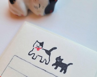 Set de escritura de cartas MINI de Cat Friends, bloc de notas de 30 hojas con sobres, papel Mino Washi de primera calidad de Furukawa Shiko, ¡bolígrafo kawaii GRATIS incluido!