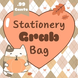 99 Cents Kawaii STATIONERY grab bag! 14 items total, cute memo sheets, stickers, and more, plus bonus freebies! Fall promotion ends 12/1
