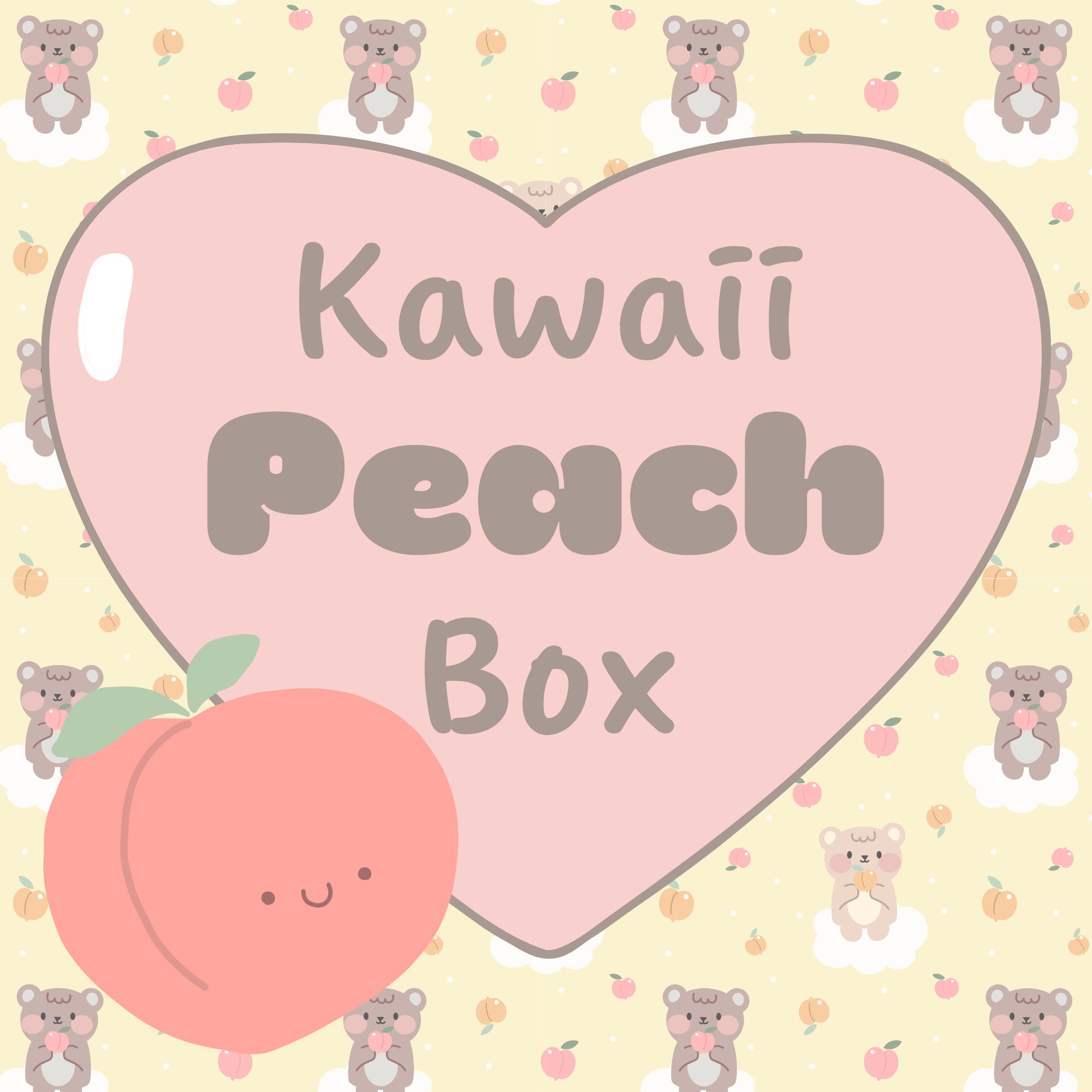 Kawaii "Peach" SURPRISE BOX stuffed with 40 items, plus bonus freebies! Guaranteed to give you a PEACH of a day!