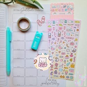 Kawaii Korean Deco Stickers PINK EDITION! 2 Sheets Cute Korean Stickers for Journaling, Planners, K-Pop Photocard Deco, Polco, and Pen Pals!