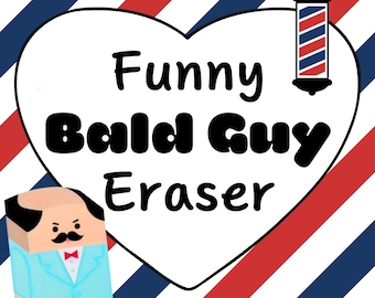 Funny BALD GUY erasers! 3 types to choose from. Comes with a FREE kawaii pencil, stickers, and Asian candy!