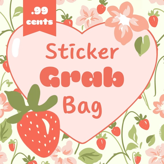 99 Cents Kawaii STICKER grab bag! 10 Cute stickers, plus bonus freebies!