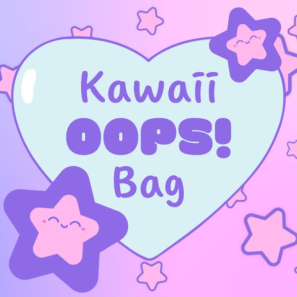 Kawaii OOPS Grab Bag! Slightly imperfect stationery papers, memo sheets, stickers, and more! Scrapbooking, junk journals, cute scrap paper!