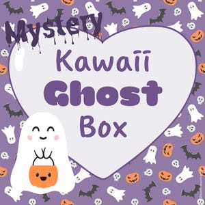 Kawaii GHOST Mystery Box! Super cute GHOST themed boxes, in 3 sizes! Trick or Treat yourself to a spooky little fun! Plush Ghost Bags!