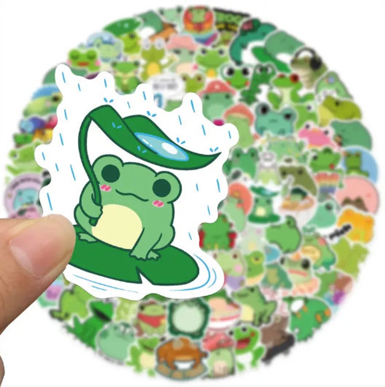 50 Kawaii Frogs STICKER FUN PACK Cute Vinyl Die Cut Stickers - Etsy