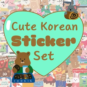 Cute Korean STICKER set! Colorful Korean inspired die cut stickers for your stationery collection. So kawaii and so collectable!