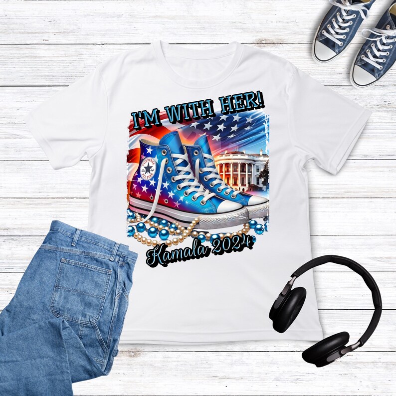 Chucks and Pearls Kamala Harris 2024 Design High Quality Digital