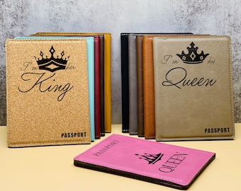 Personalized Vegan Leather Passport Holder Set, Wedding Travel Gift