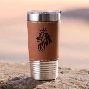 Custom Engraved 20oz Leather Tumbler, Personalized Name Tumbler, Gift for Him, Premium Personalized Drinkware, Christmas & Father’s Day gift